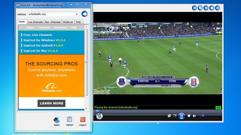 Phần mềm xem bóng đá trực tuyến sopcast